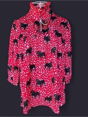 Bulldog Mix Graphic Print V-neck Top #godawgs #bulldogs